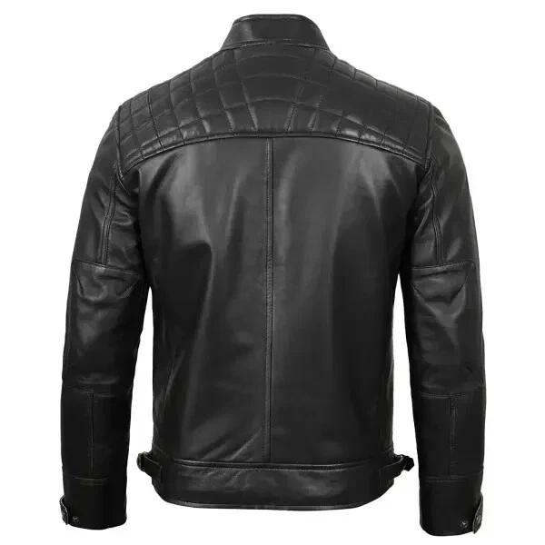 Pánská ručně šitá nová černá měkká kůže pravá jehněčí kůže motocyklová měkká stylová bunda
