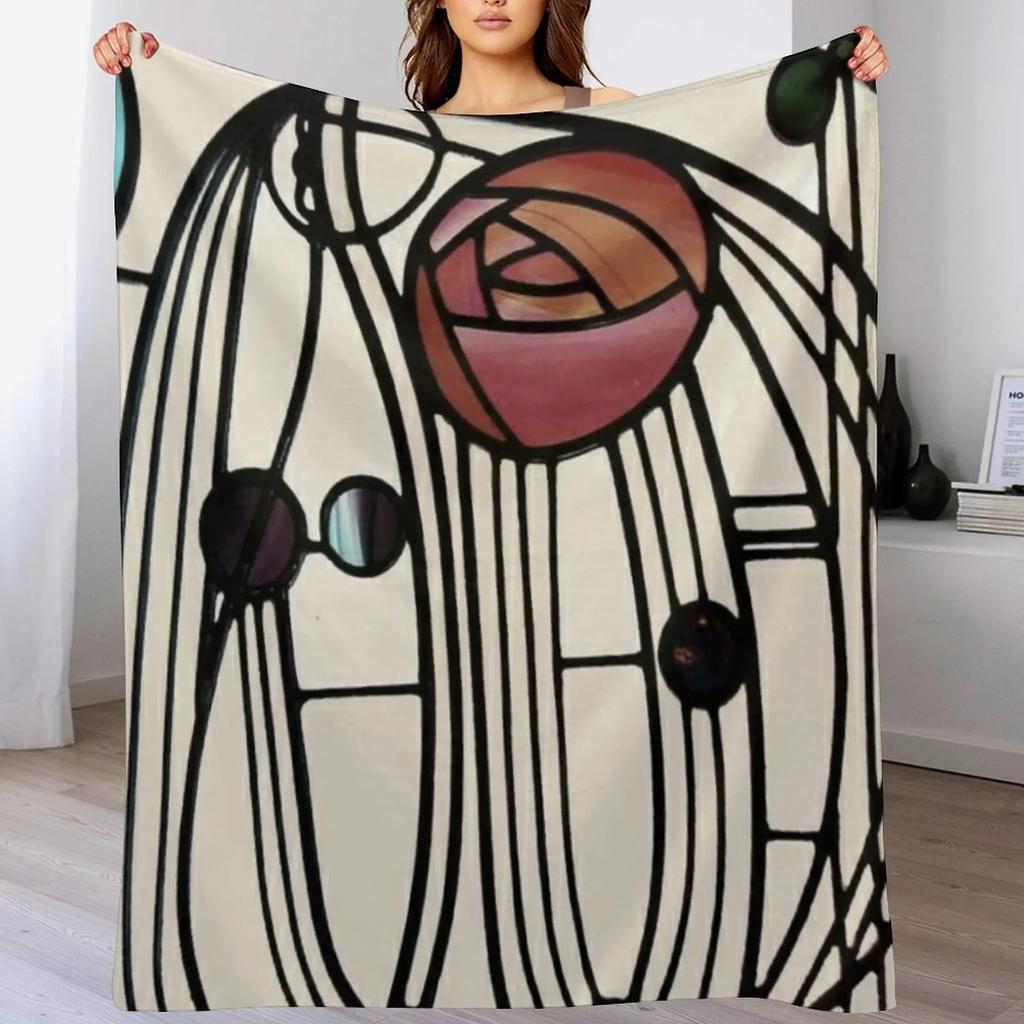 Charles Rennie Mackintosh design Throw Blanket Decorative Soft Throw Blanket for Couch Sofa
