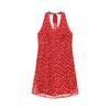 Sweet Spice Girl Red Floral V-Neck Neck Dress Summer New Waist Skinny Stacked A-Word Short Skirt Women