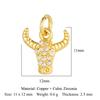 Trendy Brass Cubic Zirconia Life Tree Crown Charm Women Fish Paw Cow Pendant DIY Jewelry Bracelet Earring