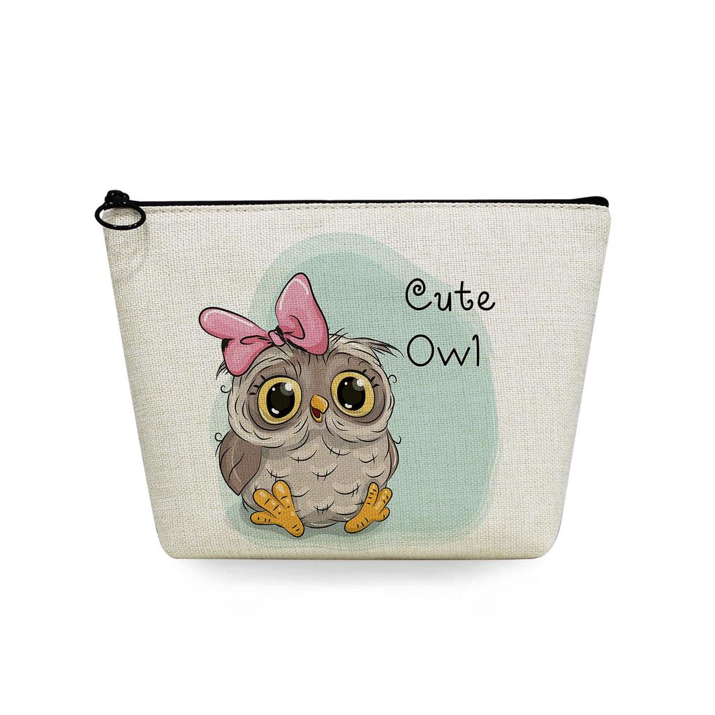 Women Owl Print Cosmetic Bag Toiletries Organize Travel Storage Case 6714