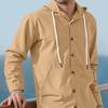 Men's Hoodie Linen Vintage Spring and Autumn Shirt Casual Loose Long Sleeved Clothes High Quality Trendy Men's Clothing