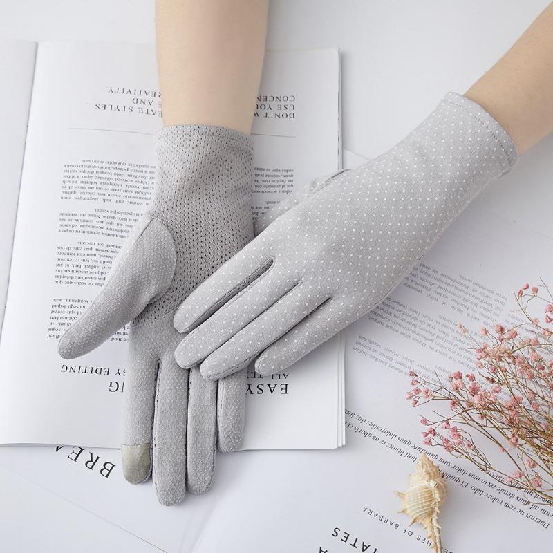 Damen Sonnenschutzhandschuhe Neue Frühling und Sommer Fahrhandschuhe Spitze Schleife Reiten Rutschfest Dünne Touchscreen-Handschuhe