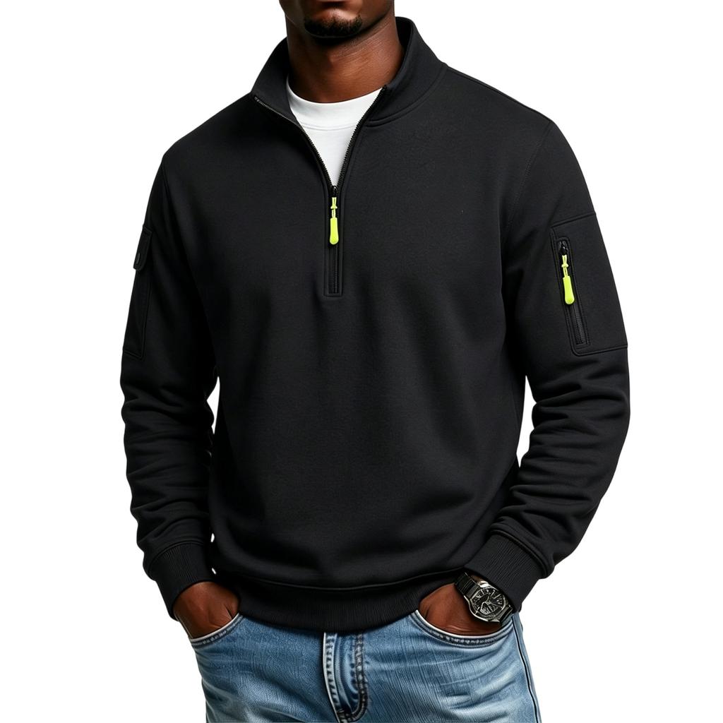 Herren - Gefüttertes Sweatshirt mit Stehkragen für Sport und Training