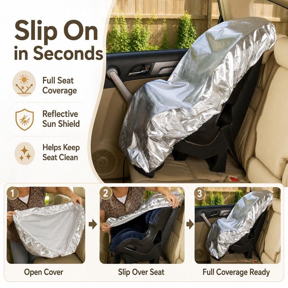 Slip on Fit Kids Car Seat Cover Full Coverage Protective Case Easy to Use Shell Car Travel