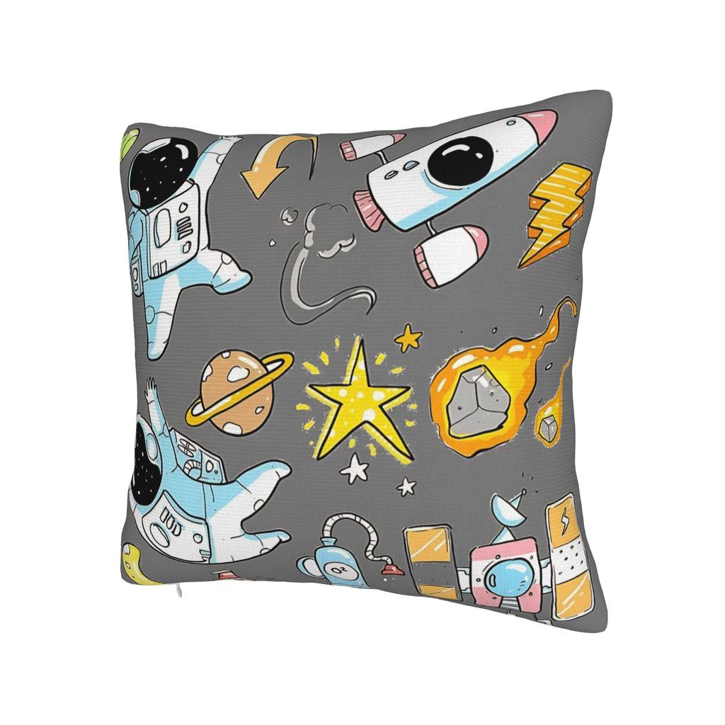 Astronaut & Rocket & Planets Pillow Cover Novelty Pillow Case For Living Room Sofa Comfy Pillowcases Birthday Present