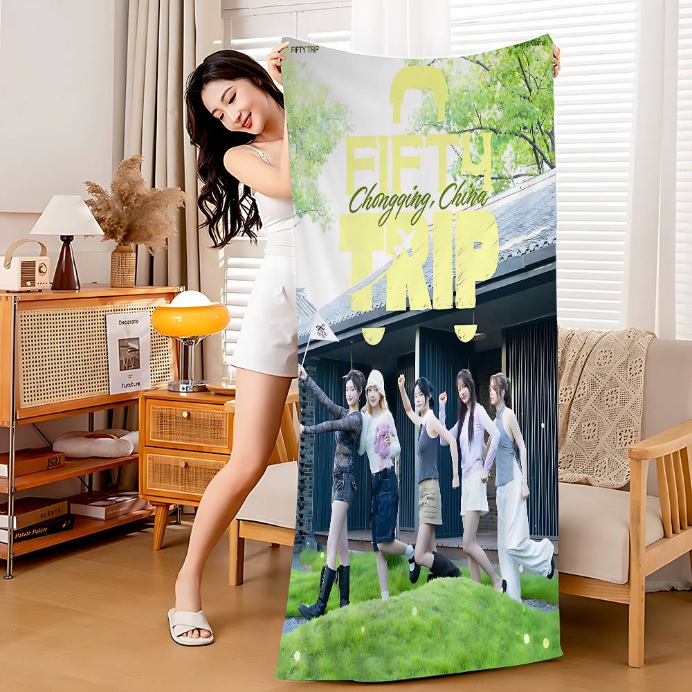 Kpop Group F-fifty Fifty Microfiber Beach Towel Absorbent Quick dry Soft Yoga Swimming Resort Mountain Climbing Towel