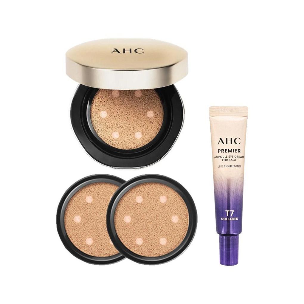 

AHC Cover Tone-Up Cushion (Main Product) + 2 Refills + Season 13 Eye Cream (12ml) Main Product + Refill 2 + Season 13 12ml