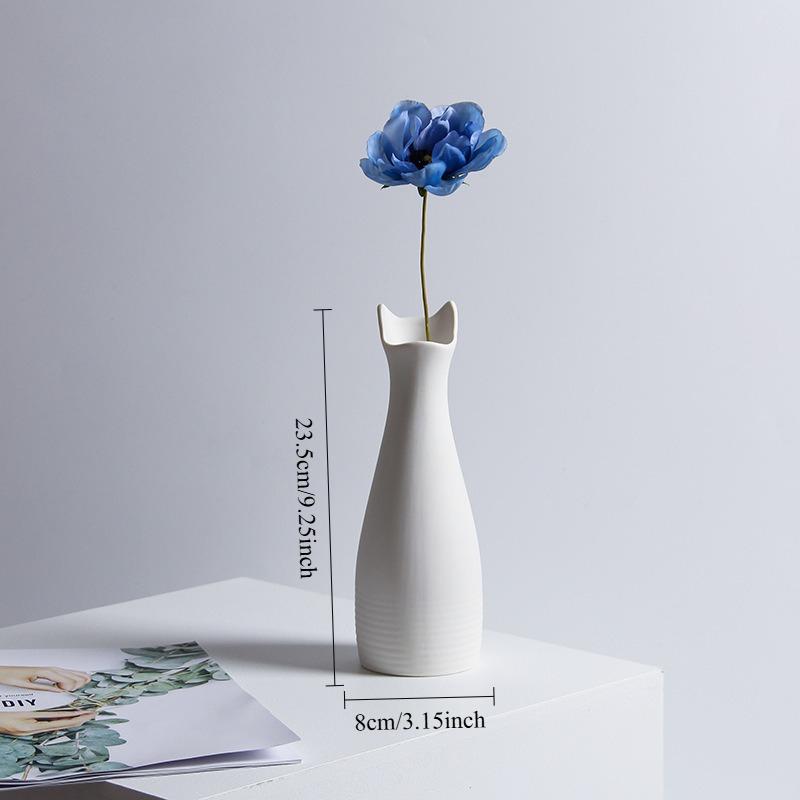 

Creative Minimalist Ceramic Vase Small Flower Pot Ins Home Decor Dining Table Showroom Entryway Ornament