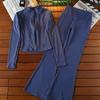 Women's Autumn/Winter Fitness Set: Elastic Quick-Dry High-Waisted Flared Pants & Slimming Yoga Jacket