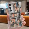 Vintage Flower Print Case For Samsung S26 S25 Ultra S24 Plus S23 S22 S21 FE A54 A55 A16 A36 A56 A17 A37 A57 5G Plating Lens Clear Soft Cover