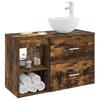 Bathroom Furniture Set 2 pcs Smoked Oak Wood Based Material
