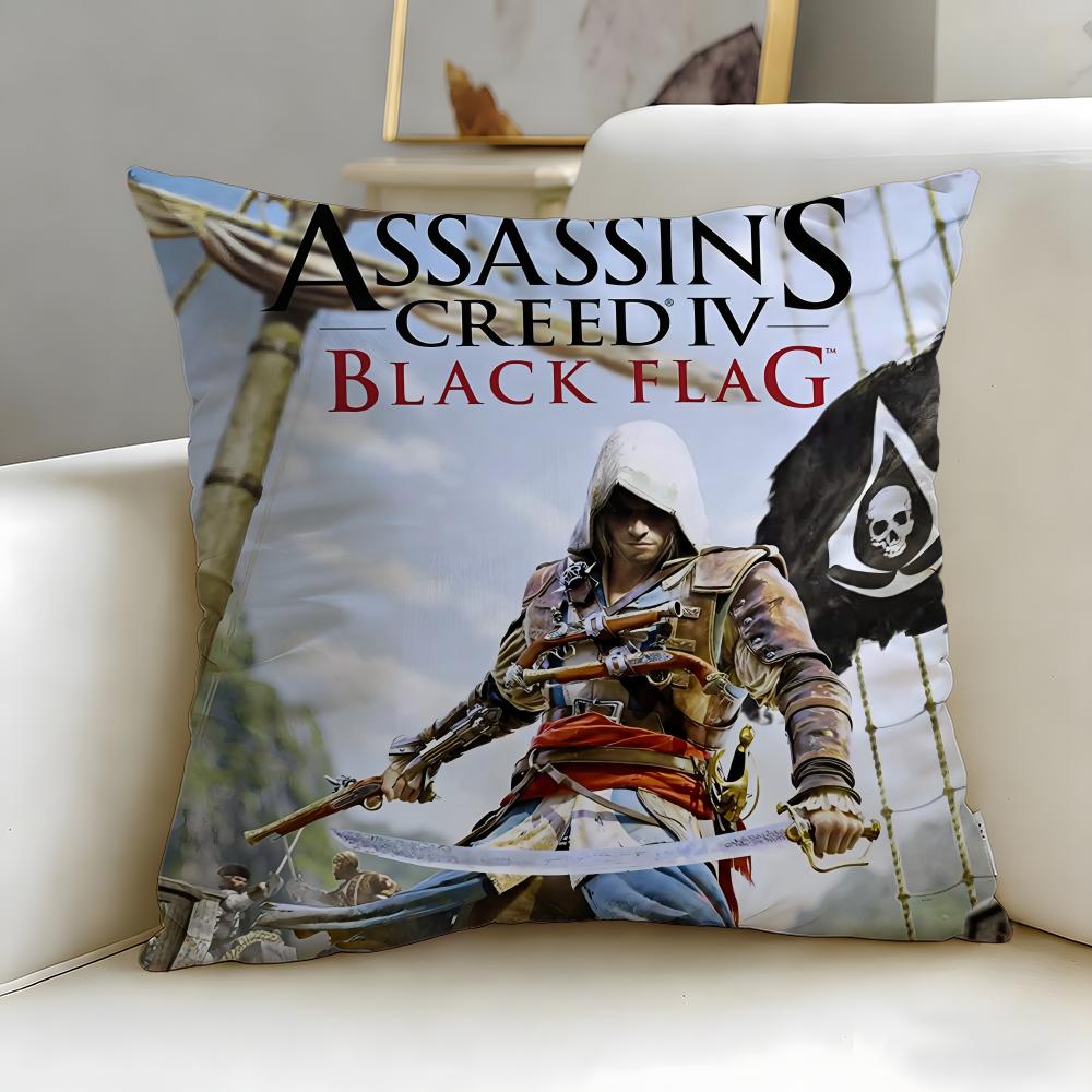 Classic Game Assassins Creed Cushion Cover Soft & Easy-Wash Pillow Case – Versatile for Couch, Bed, Travel and Office