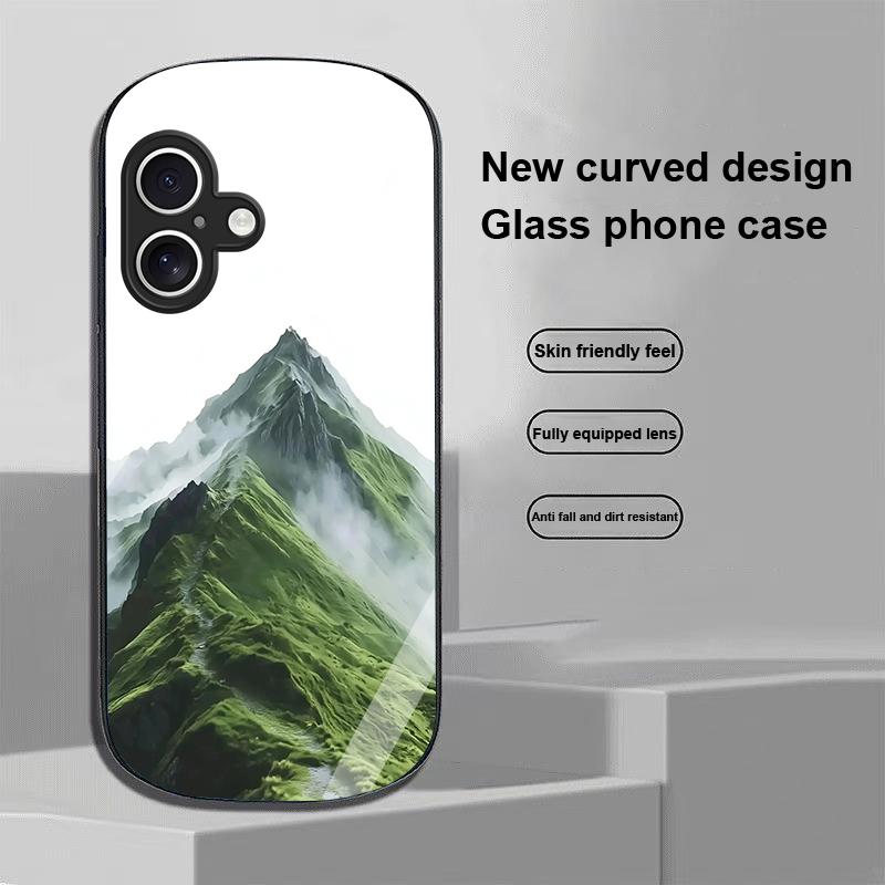 High Mountain Flow Für Apple IPhone 16 11 13 15 14 Pro Max 12 Mini 7 8 Plus XR XS Elliptisch Geformte Gehärtetes Glas Handyhülle