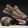 Fashion Men's Leather Sandals Leather Summer Breathable Casual Beach Shoes Man Outdoor Walking Sports Shoes Non Slip Hand Made Sandalias