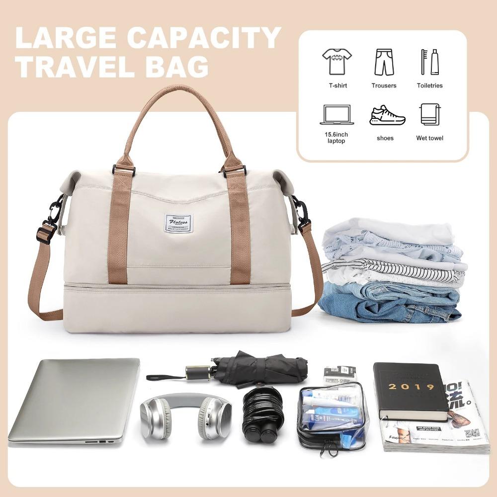 Geantă de călătorie cu compartiment pentru încălțăminte, genți de gimnastică, geantă de noapte pentru umăr pentru femei