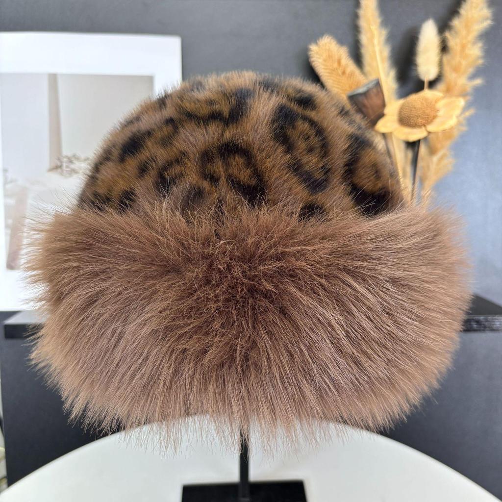 Women's Faux Mink Fur Winter Fisherman Hat - Ethnic Style, Windproof, Warm, Ear Protection, Versatile Plush Mongolian Design