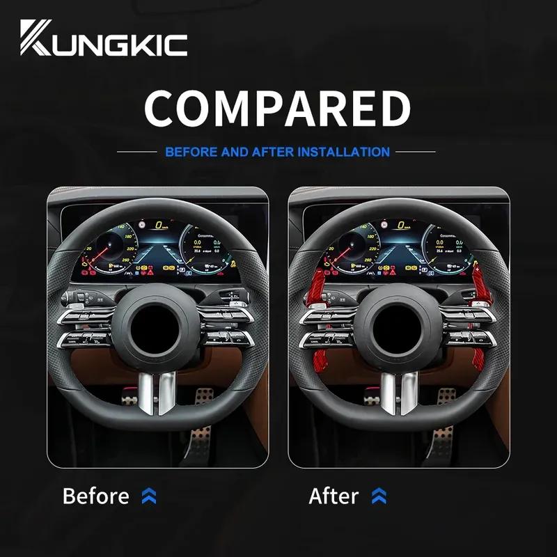 Car Steering Wheel Paddle Shifter Hard Dry Carbon Fiber For Mercedes-Benz C Class W206 E Class W213 S213 C238 A238 S Class W223