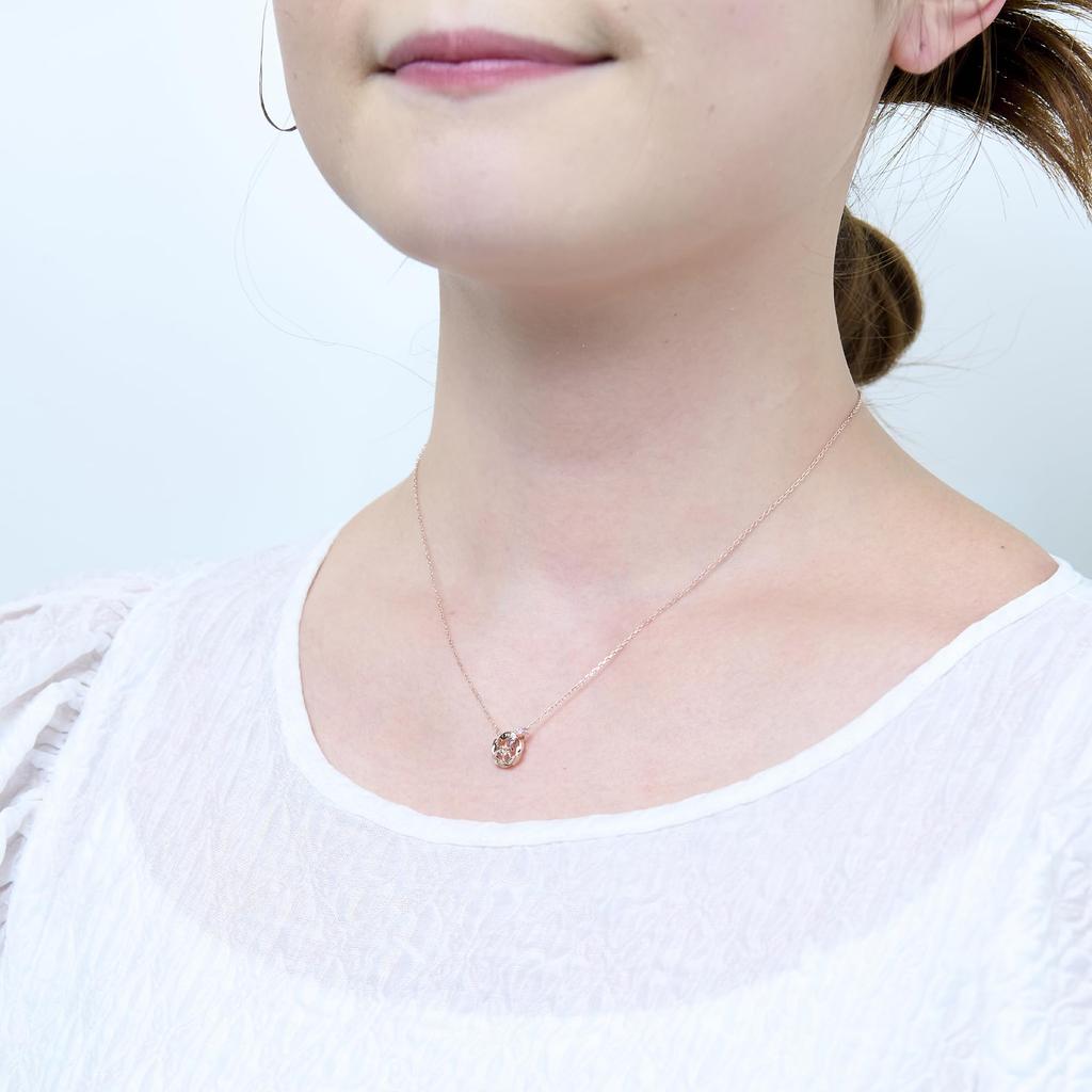 THE KISS Disney Princess Rapunzel Silver Necklace 40cm DI-SN543CZ - Women's Double Ring with Flower Motif, Gift Box & Message Card