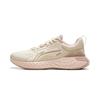 Li Ning Cloud Shield Amortecimento Antiderrapante Resistente à Abrasão Cano Baixo Casual Tênis de Corrida Feminino Bege Rosa AGLU244-2