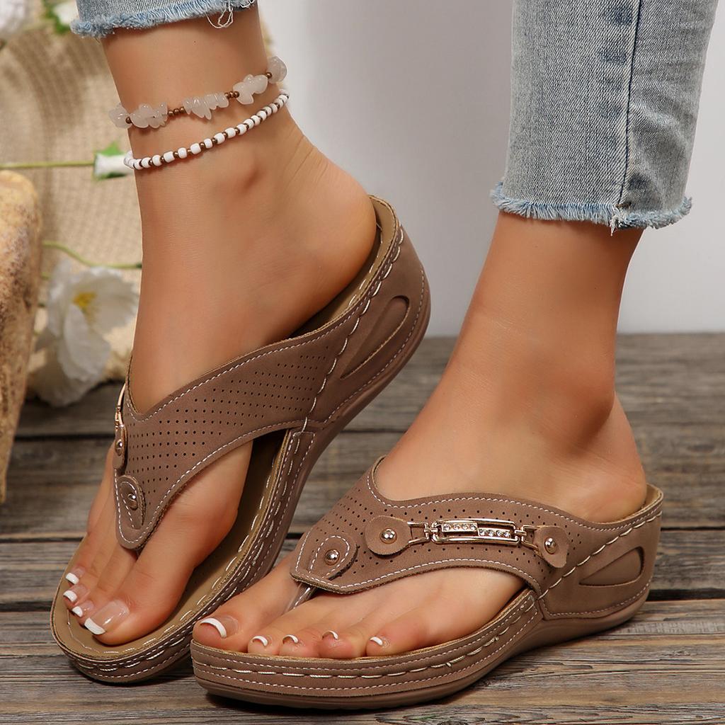 Infradito Retro da Donna con Supporto per l'Arco Plantare - Comodi Sandali Estivi a Infradito Slip-On