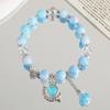 Bracciale Coreano alla Moda con Perline Sole Luna Farfalla e Nappa, Stile Colorato Inchiostro, Gioiello Dolce Versatile per Matrimonio e Compleanno