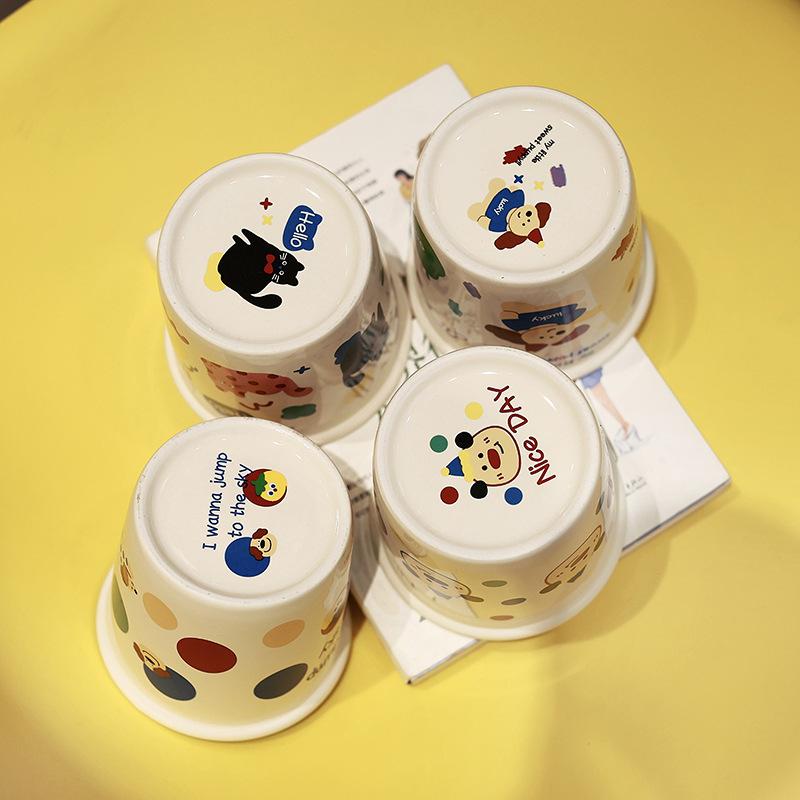 Party Ceramic Paper Cup Cute Children Holding Pudding Yogurt Cup Ice Cream Cup Large Capacity Ceramic Cup