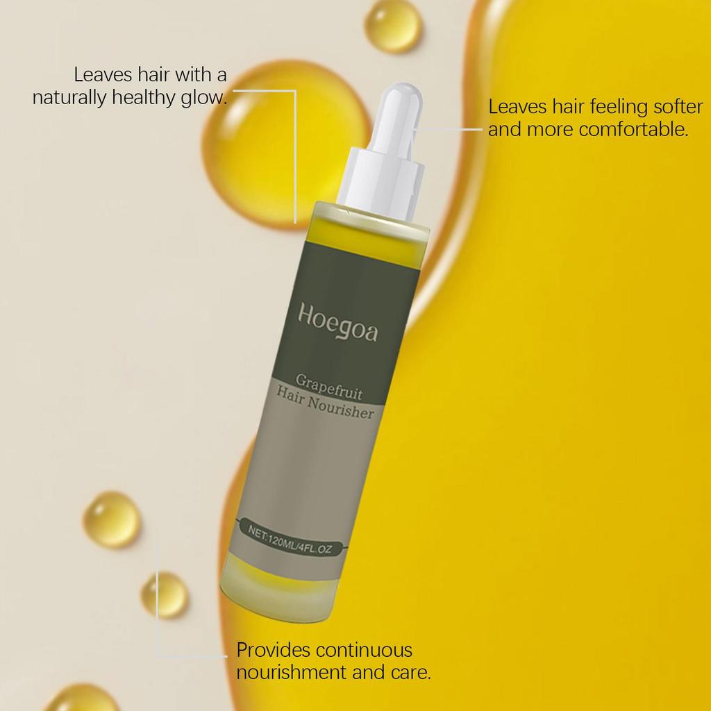 Grapefruit Hair Serum, Moisturizing & Nourishing for Smooth, Shiny Hair, Anti-Frizz Hair Care Essence