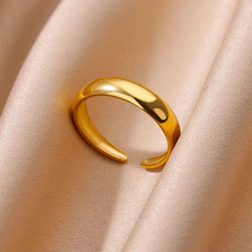 Popular Simple Ring Geometric Lines Popular Opening Adjustable Smooth Flat Plain Ring