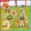 51-teiliges simuliertes Lagerfeuer Camping Spielzeug Rollenspielhaus Küche Essen Picknick Kinder Rollenspiel Set Kinder Frühpädagogisches Spielzeug