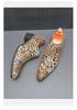 Men's Leopard Print Leather High Heel Loafers - European American Fashion for Parties & Weddings