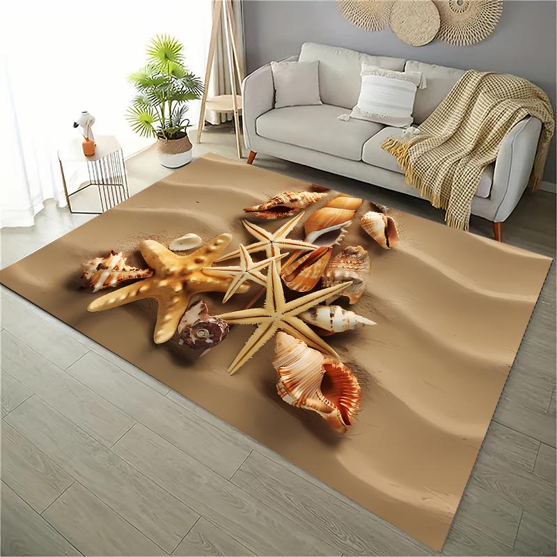 Ocean and Beach 3D Printing Large Area Carpets for Home Living Room  Kids Bedroom Sofa Doormat Kitchen Floor Rugs Anti-slipDecor