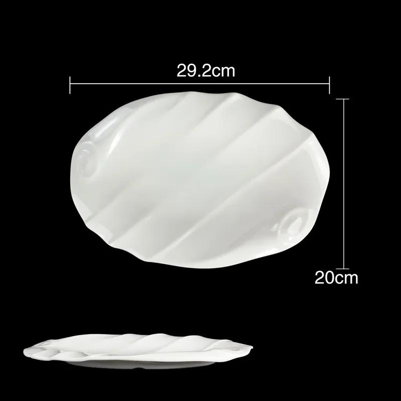Pure White Plastic Irregular Plate Dish Commerce Serving Tray BBQ Picnic Plates Dessert Snacks Fruit Dishes Kitchen Tableware