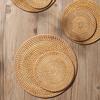 Natural Woven Rattan Cup Mats Small Rattan Cup Mats Unique Coaster Designed For Tea Rooms And Relaxation Areas