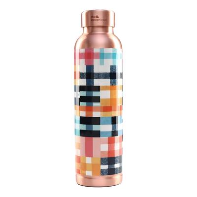 Copper Bottle with Patchwork Print (950 Ml), Copper Water Bottle Patchwork,