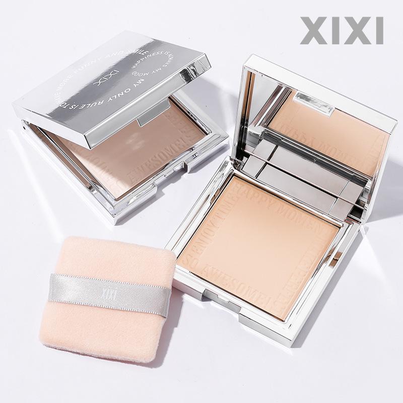 XIXI True Bright Soft Focus Powder Foundation – Portable, Clear & Lasting with Mirror & Puff