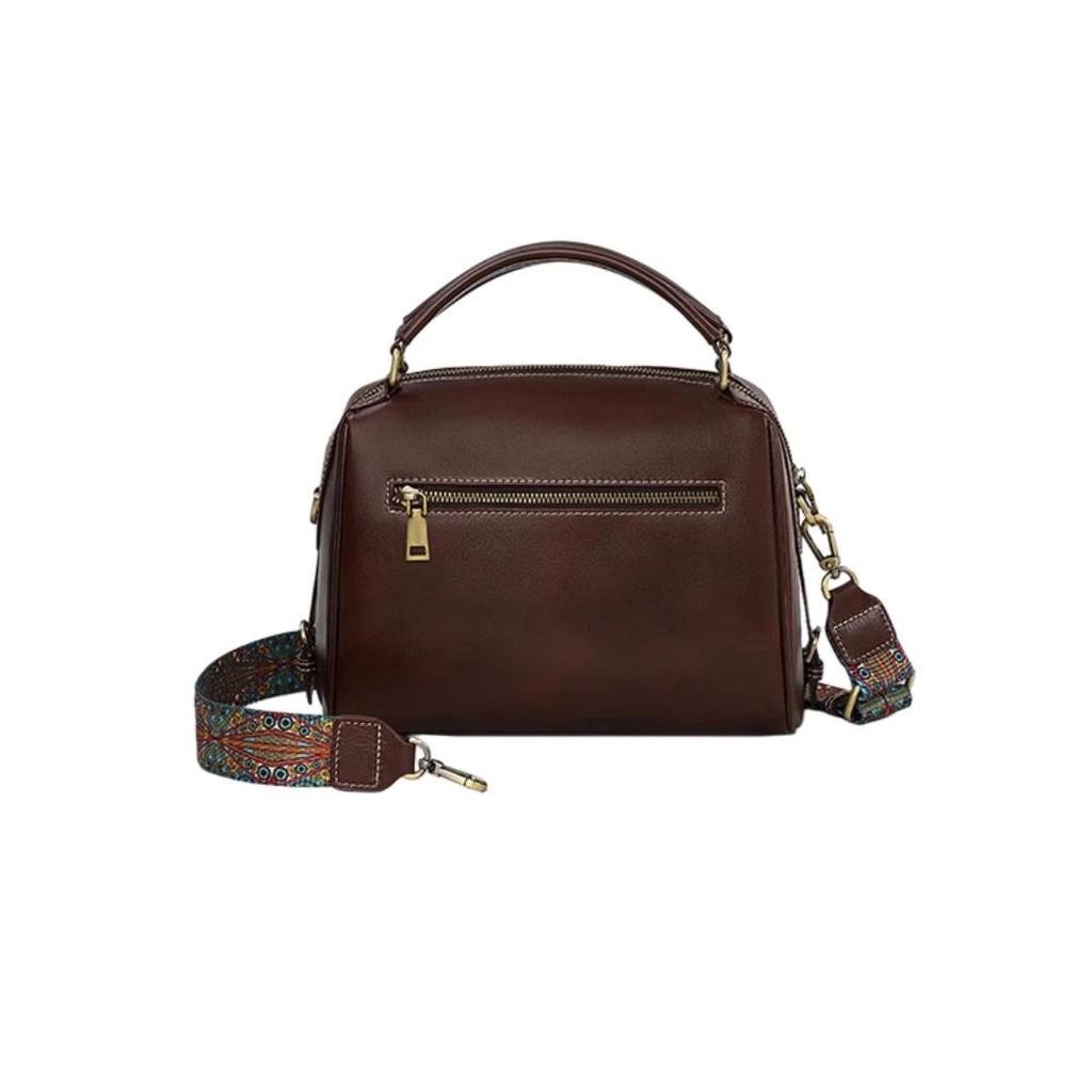 YUYULA Leather Handbag, Women's Crossbody Bag, Shoulder Bag, Coffee Color