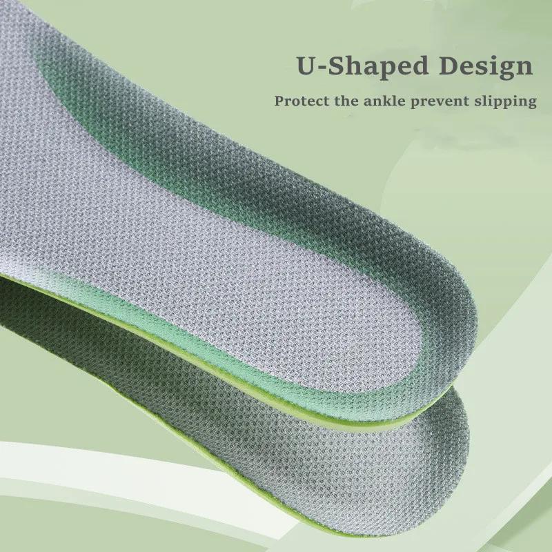 Memory Foam Foot Sweat-Absorbing Arch Support Insert Soft Cushioned Insoles Anti-Slip Breathable Shoe Pads for Work & Daily Wear