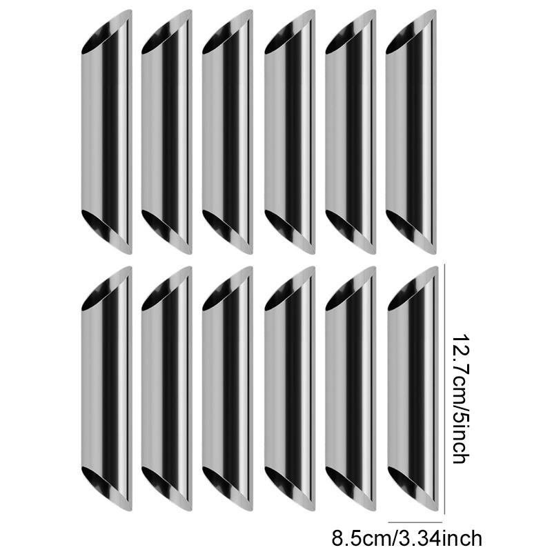 6-24PCS Stainless Steel Slant Mouth Tube Pastry Baking Mold DIY Handmade Desserts Cream Horn Cannoli Tubes Home Baking Tools ZYF