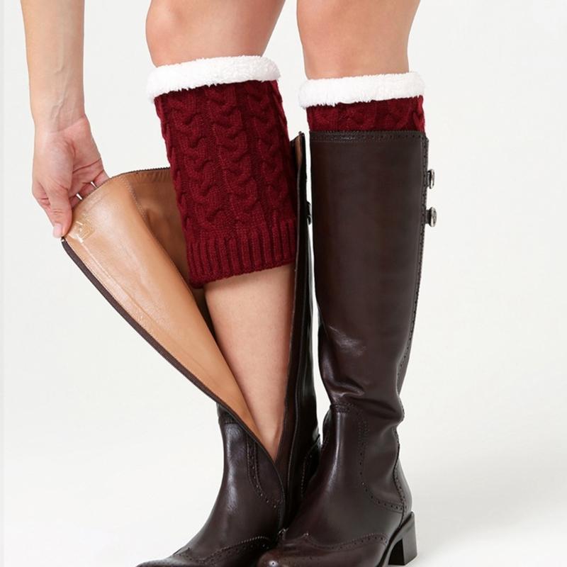 Winter Warm Crochet Knitted Boot Cuffs Toppers Socks Short Leg Warmers Cable Knit Ankle Heap Socks Womens Boot Socks