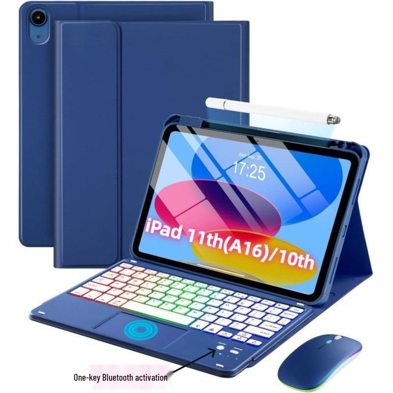 IPad 11. Gen beleuchtete Bluetooth-Tastaturhülle - 10. Tablet-Abdeckung für Apple A16, Spanien