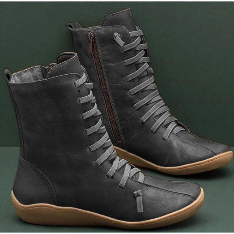 Fashion European and American Women's Shoes 2024 Autumn New Style Side Zipper Large Slope Heel Middle Tube Casual Women's Boots Sneaker