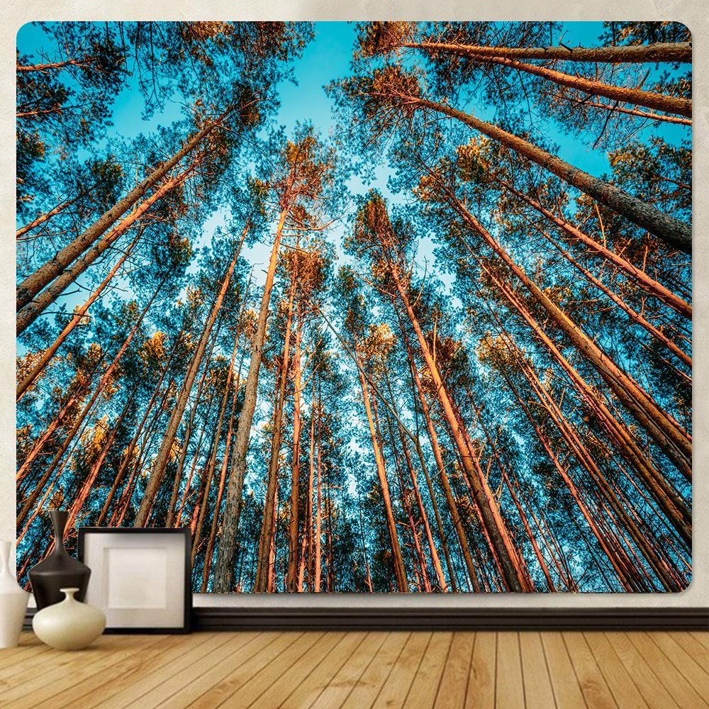 Forest Night Starry Sky Home Decor Art Tapestry Hippie Boho Decor Bedroom Backdrop Cloth Tapestry Bed Sheet
