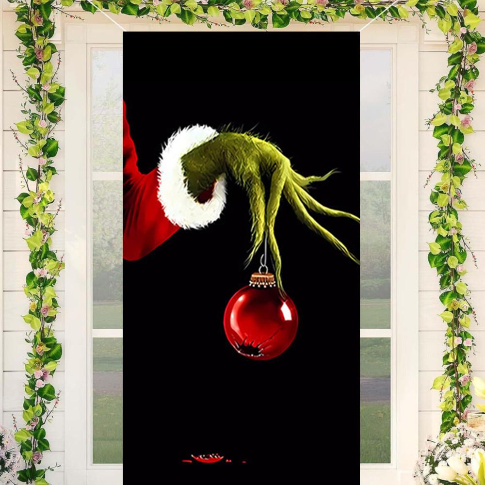 Vánoční ozdoby Grinch Vánoční kryt dveří Banner Visí