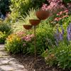 Iron Bird Feeder with Three Bowls Decorative for Lawns