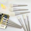 10Pcs Matte Gray Handle Makeup Brush Set Rubber Paint Soft Dense Fiber Face Eye Brushes Professional Elegant Kit