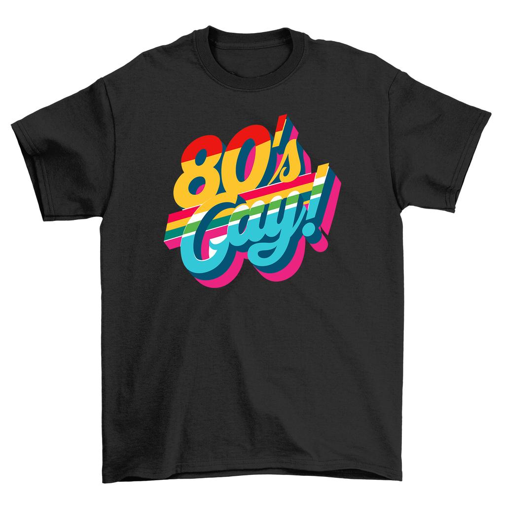 Pride_60 Retro Vibes Funny T-Shirt Mens Womens Tees Top - Celebrate 80's LGBTQ+ Pride in Style! Unise