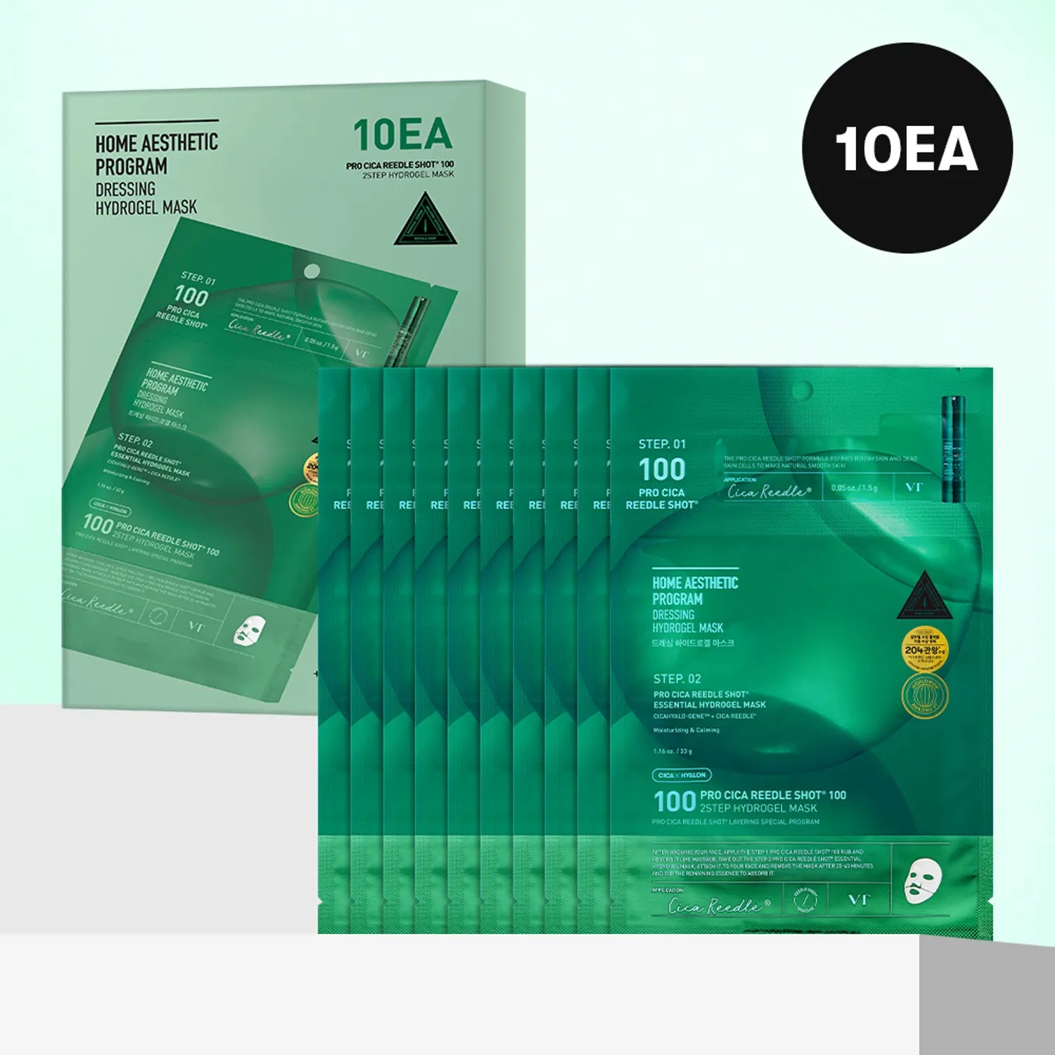 

VT Pro Cica Reedle shot 100 2-Step Hydrogel Mask 10 Sheets Hydrogel Mask 10 Sheets