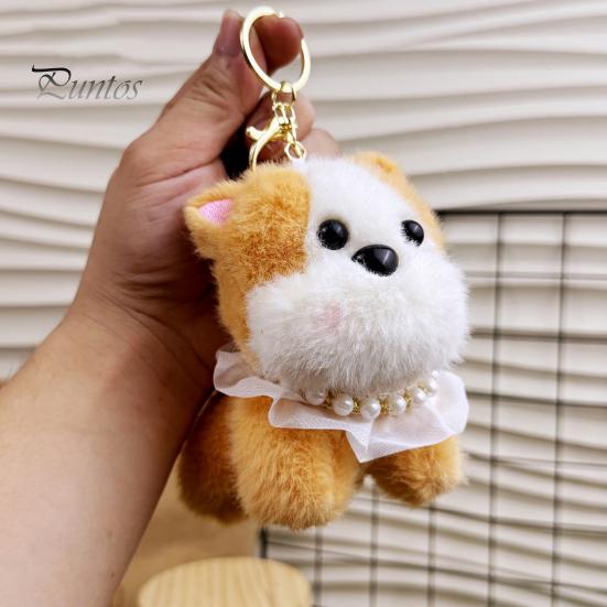 Birthday Gift Keychain Plush Puppy Soft Cartoon Dog Bag Charm Car Key Handbag Pendant Kids Adults Holiday Decoration