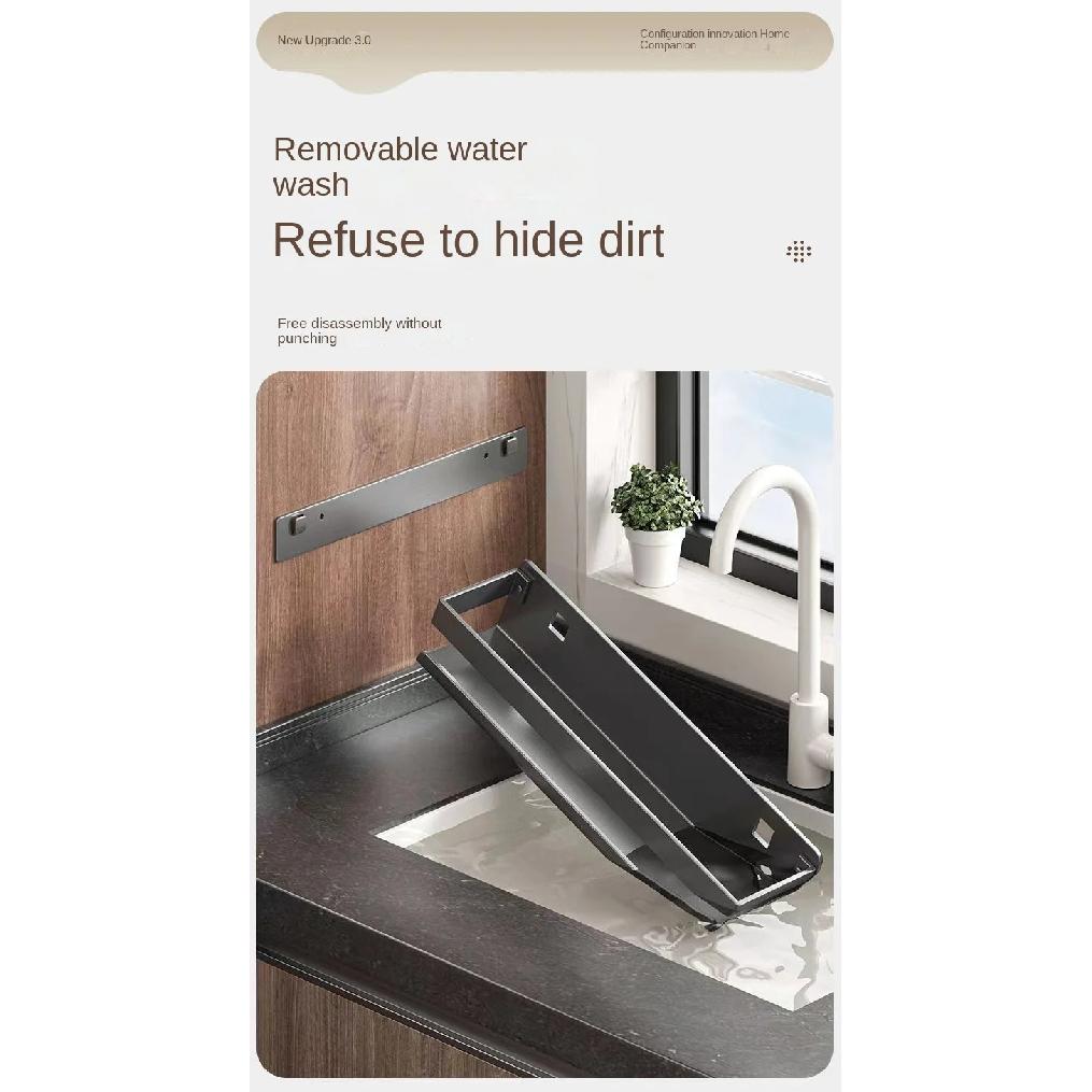 Gun Gray Kitchen Storage Rack Seasoning Rack Free Storage Can Wall Mounted Multifunctional Seasoning Rack